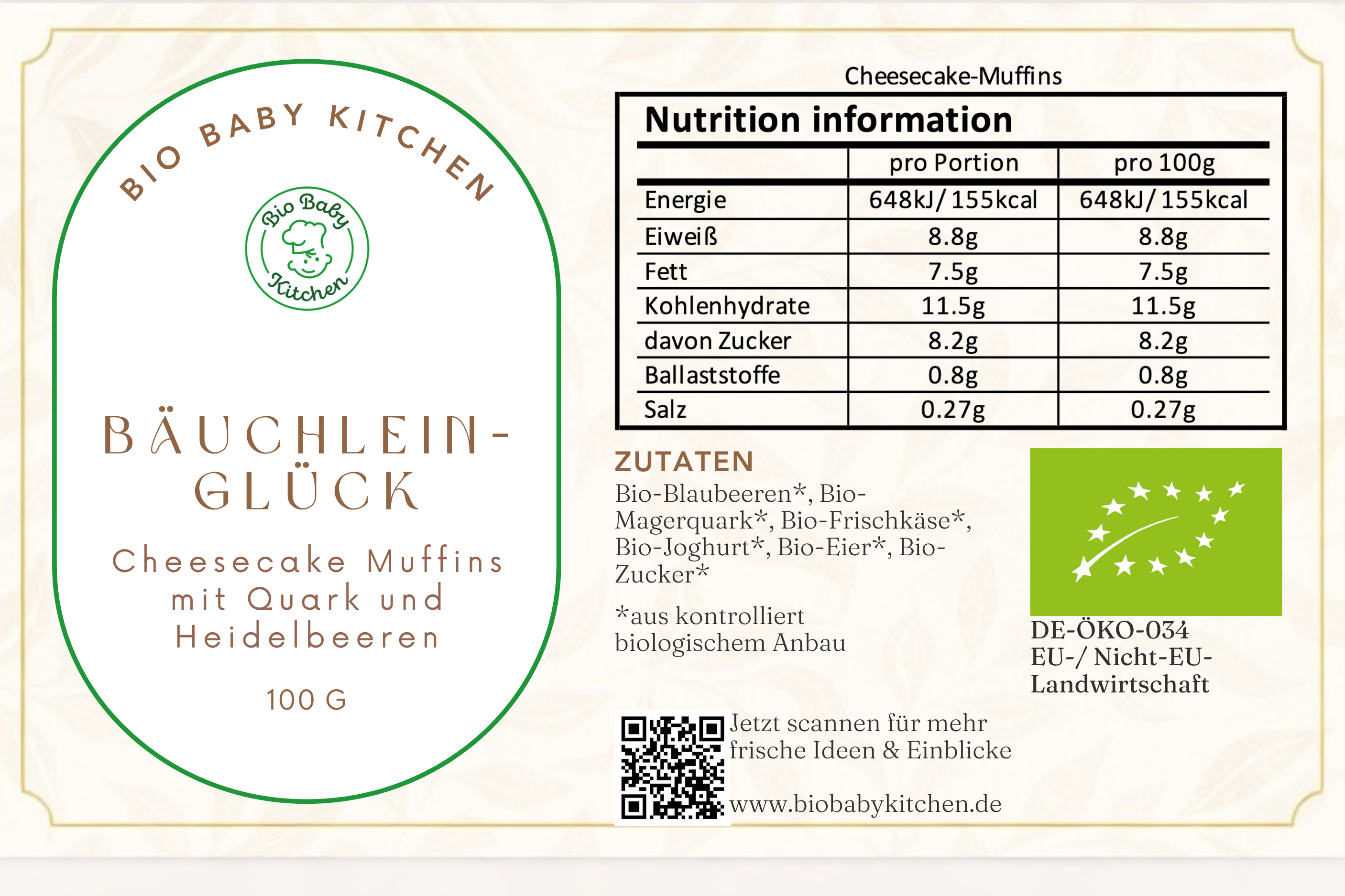 Cheesecake Muffins mit Quark und Blaubeeren