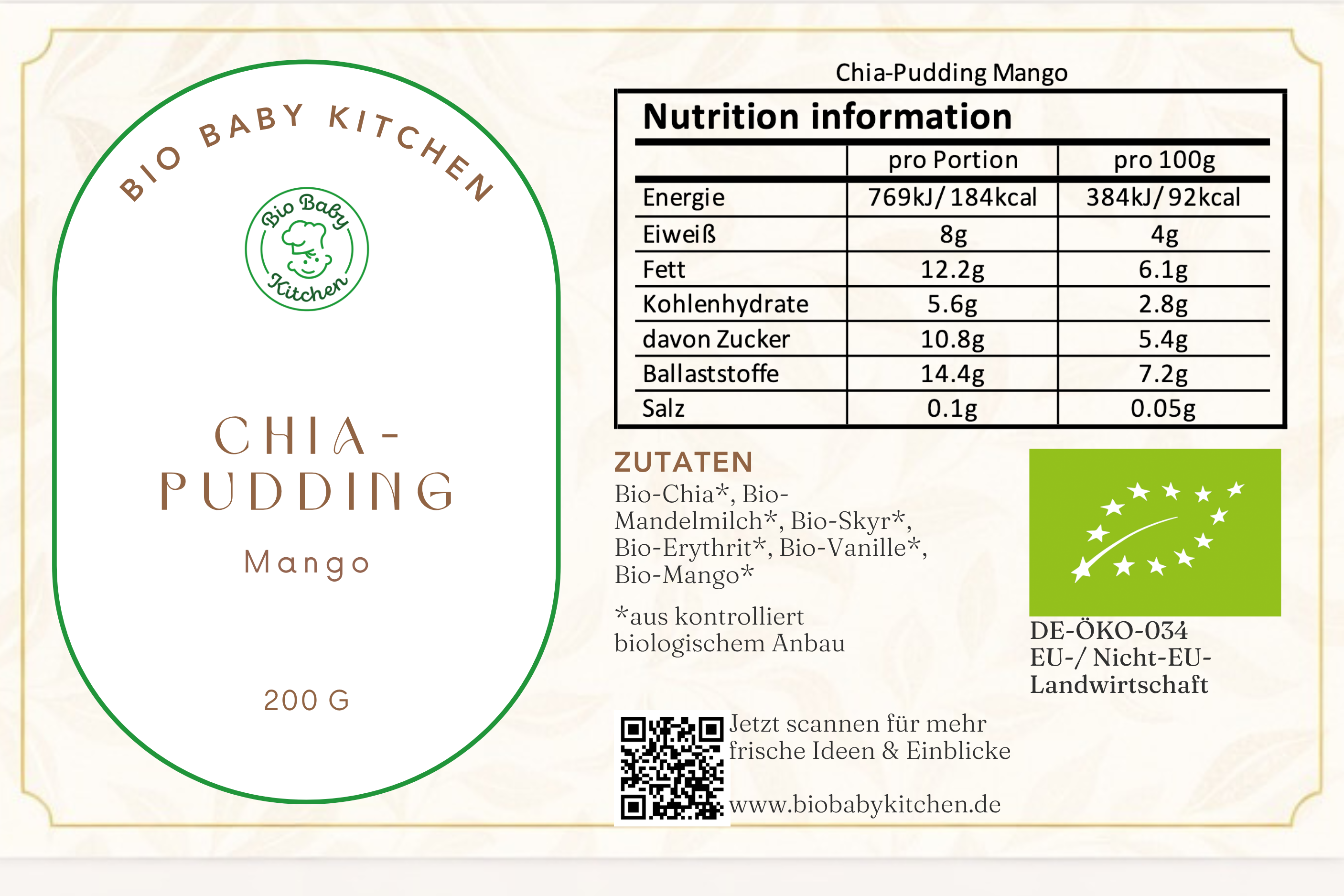 Chia-Pudding Mango (vegan)