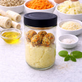 Karotten-Tots mit Pastinaken-Kartoffel-Püree