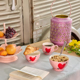 Keramik Becher - Embossed Heart Design