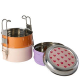 Rund Rostfreier Stahl Brotdose - Heart Print