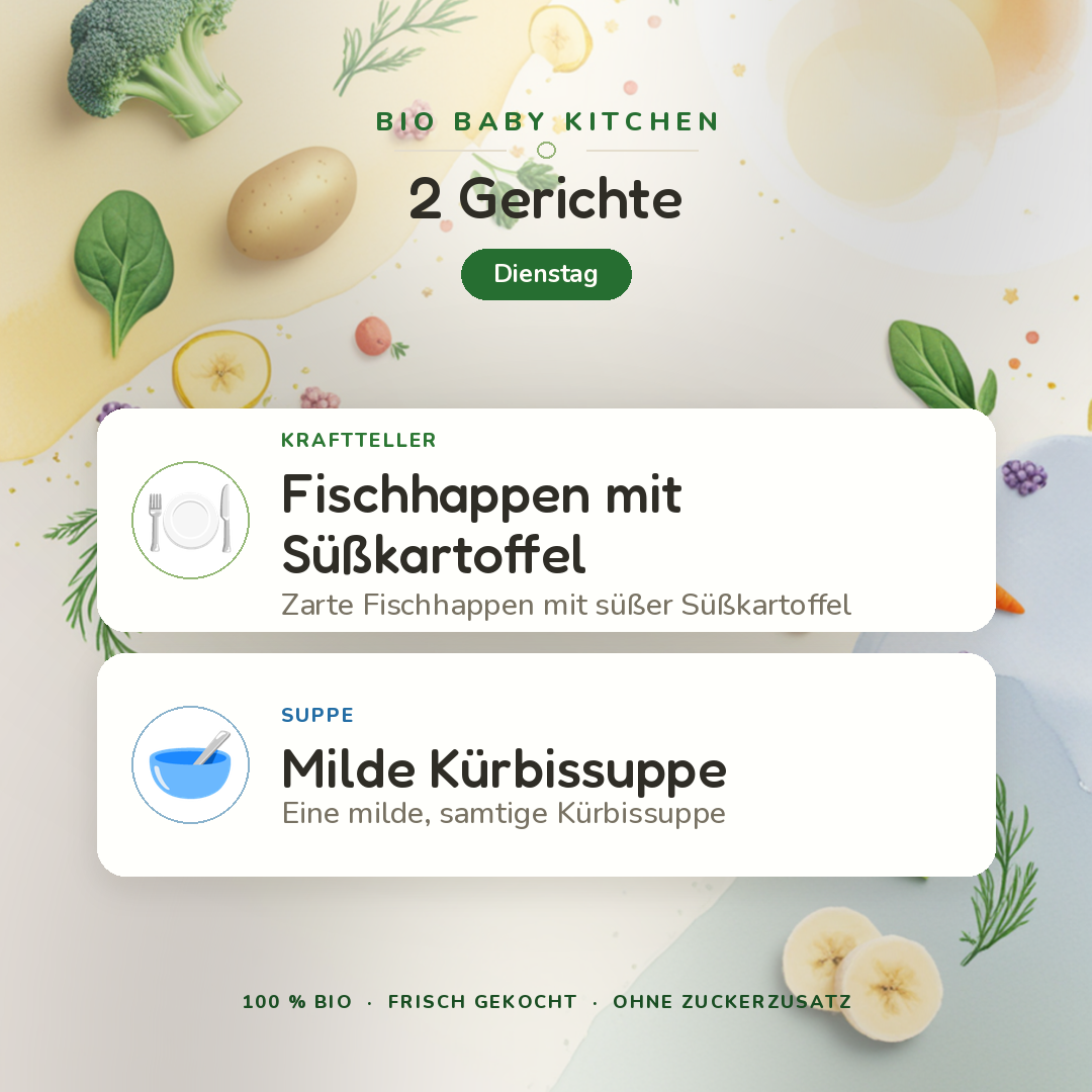 Bio-Kindermenü A Dienstag · Klassisch · 2 Gerichte