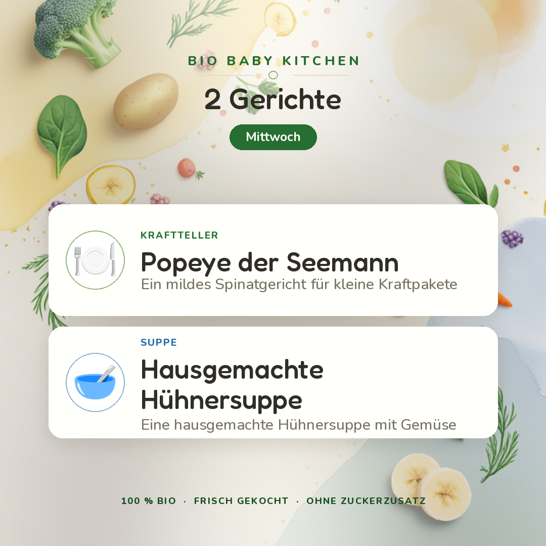 Bio-Kindermenü A Mittwoch · Klassisch · 2 Gerichte