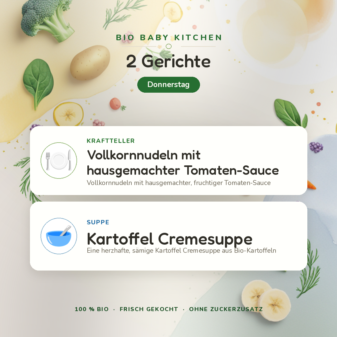 Bio-Kindermenü B Donnerstag · 2 Gerichte