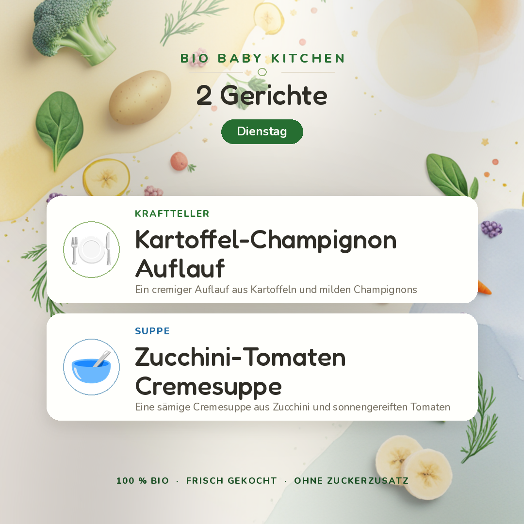 Bio-Kindermenü C Dienstag · 2 Gerichte