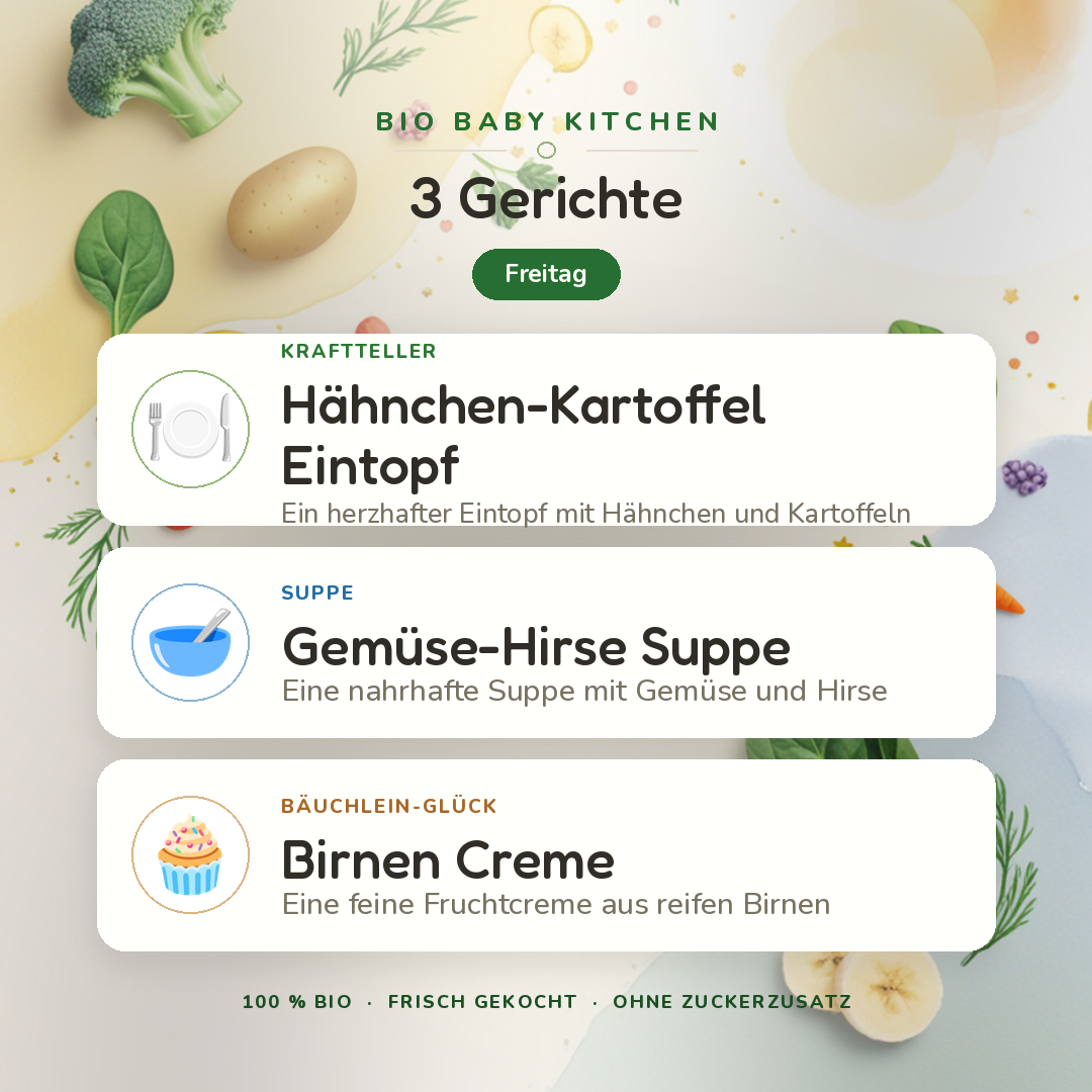 Bio-Kindermenü C Freitag · 3 Gerichte