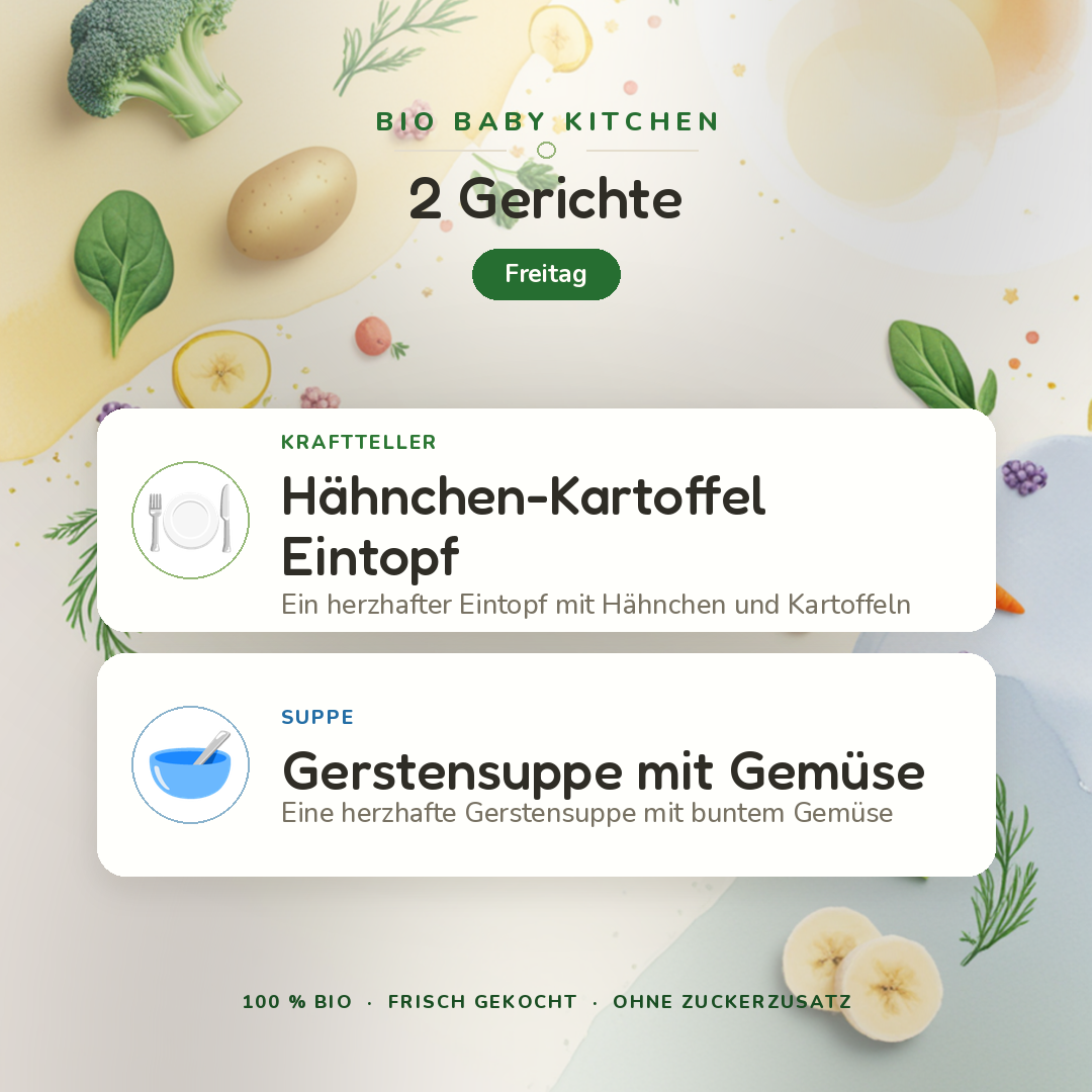 Bio-Kindermenü C Freitag · Klassisch · 2 Gerichte