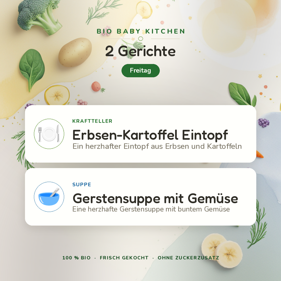 Bio-Kindermenü C Freitag · Vegetarisch · 2 Gerichte