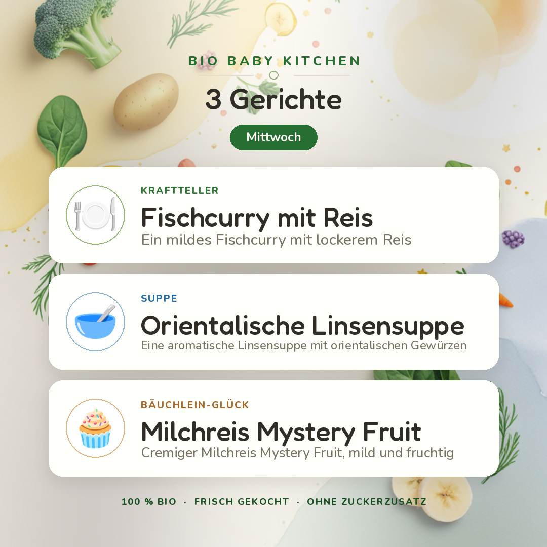 Bio-Kindermenü C Mittwoch · Klassisch · 3 Gerichte